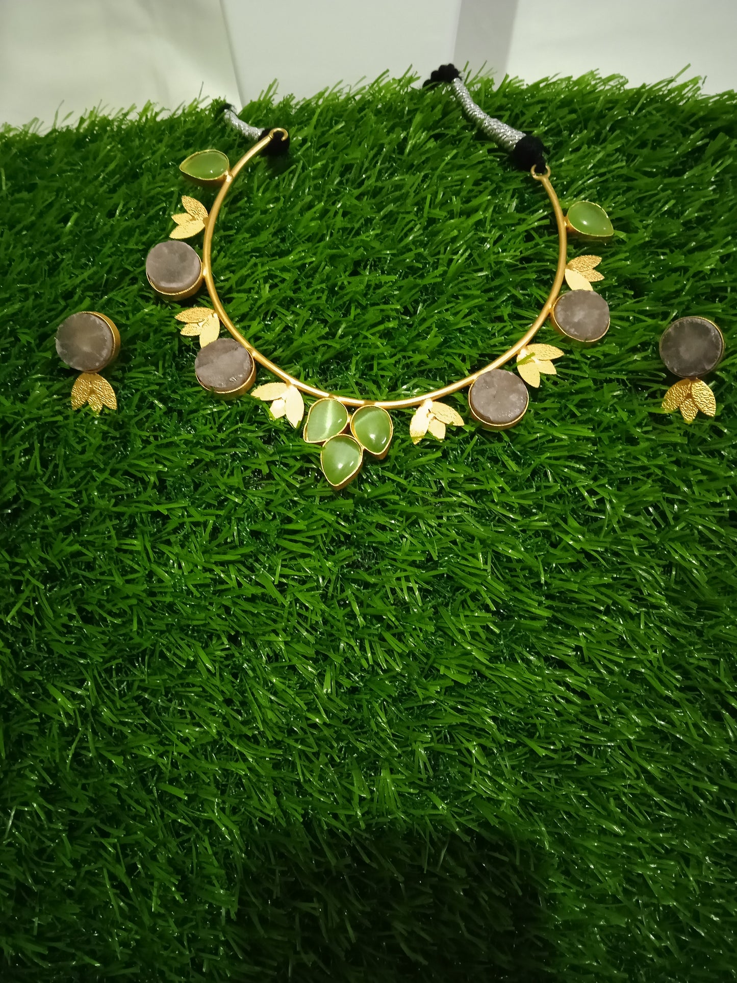 Gold Plated Druzy Jewellary Set