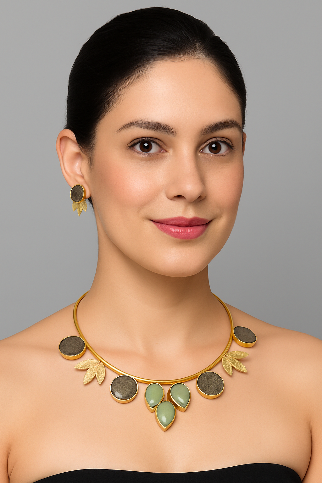 Gold Plated Druzy Jewellary Set